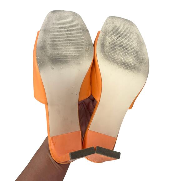 JustFab Kieran Mule Heeled Sandal in Orange Tangerine 8.5 - Picture 6 of 8
